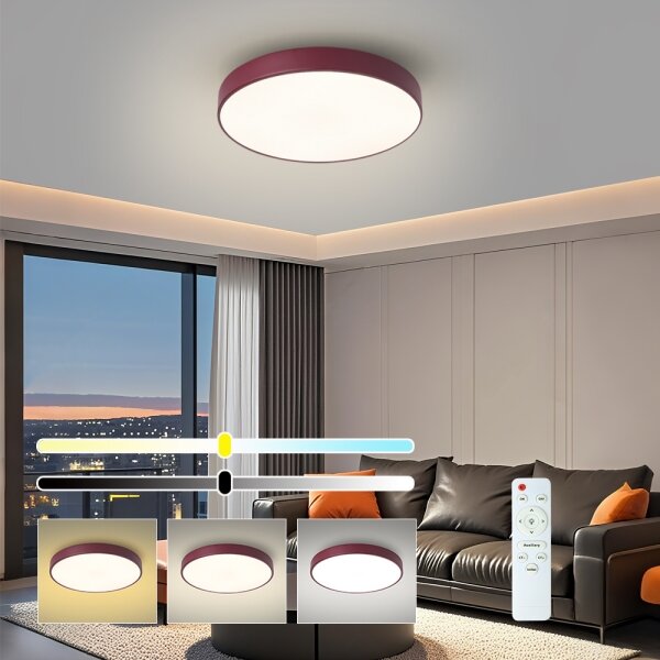 Brilagi-LED Димируемо таванно осветително тяло POOL LED/48W/230V 3000-6000K 40 cm бордо+ДУ