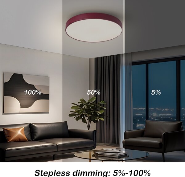 Brilagi-LED Димируемо таванно осветително тяло POOL LED/48W/230V 3000-6000K 40 cm бордо+ДУ