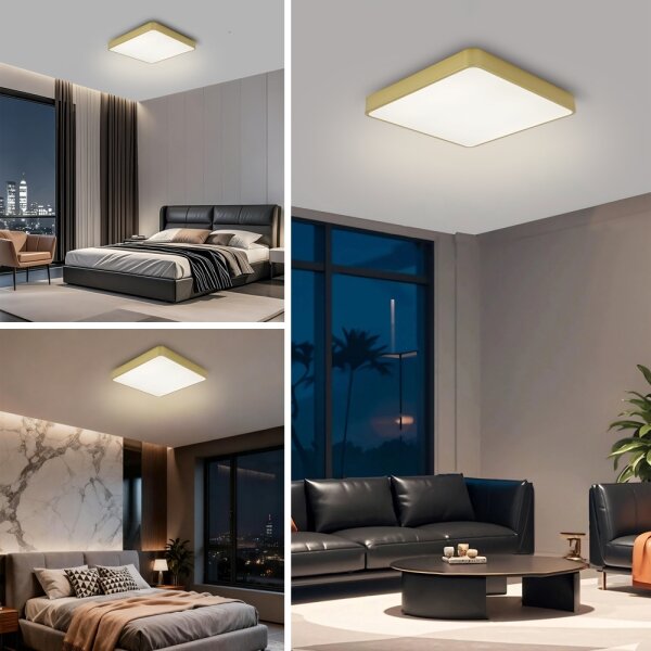Brilagi-LED димируемо таванно осветително тяло POOL LED/36W/230V 3000-6000K 40x40 см златисто+ДУ