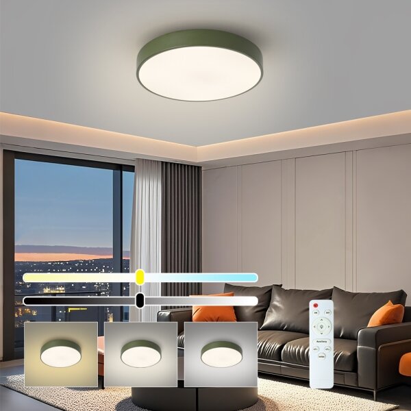 Brilagi - LED плафон с възможност за димиране POOL LED/48W/230V 3000-6000K 40 см зелен + дистанционно управление