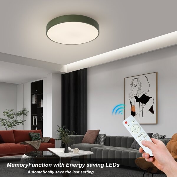 Brilagi - LED плафон с възможност за димиране POOL LED/48W/230V 3000-6000K 40 см зелен + дистанционно управление