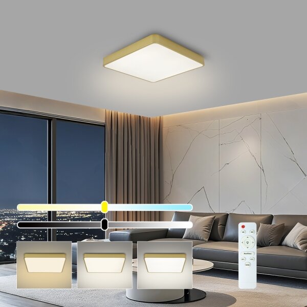 Brilagi-LED димируемо таванно осветително тяло POOL LED/36W/230V 3000-6000K 40x40 см златисто+ДУ