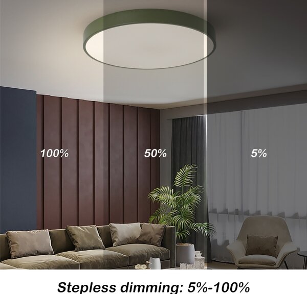 Brilagi - LED димируемо таванно осветително тяло POOL LED/60W/230V 3000-6000K 60 cm зелено+дистанционно управление