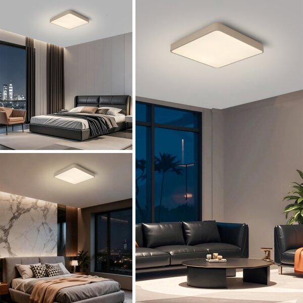 Brilagi-LED таванен плафон POOL с димер LED/36W/230V 3000-6000K 40x40 cm бежов+дистанционно