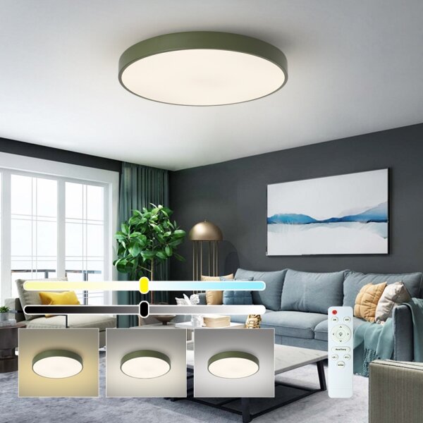 Brilagi - LED димируемо таванно осветително тяло POOL LED/60W/230V 3000-6000K 60 cm зелено+дистанционно управление