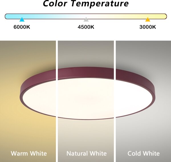 Brilagi-LED Димируем таванен плафон POOL LED/60W/230V 3000-6000K 60 cm бордо + дистанционно управление