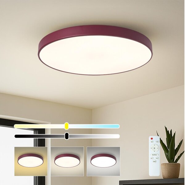 Brilagi-LED Димируем таванен плафон POOL LED/60W/230V 3000-6000K 60 cm бордо + дистанционно управление
