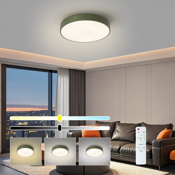 Brilagi - LED плафон POOL LED/36W/230V 3000-6000K 30 см зелен, с възможност за димиране + дистанционно управление