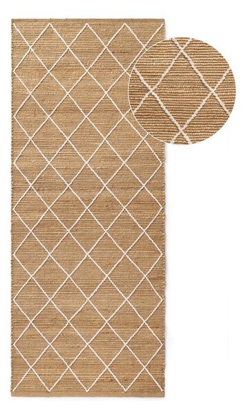 Ръчно изработена ютена пътека в естествен цвят 80x200 cm Kunu – Hanse Home