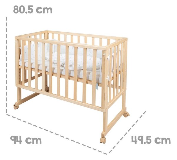 Детско креватче на колелца 90x45 cm естествено Star Magic – Roba
