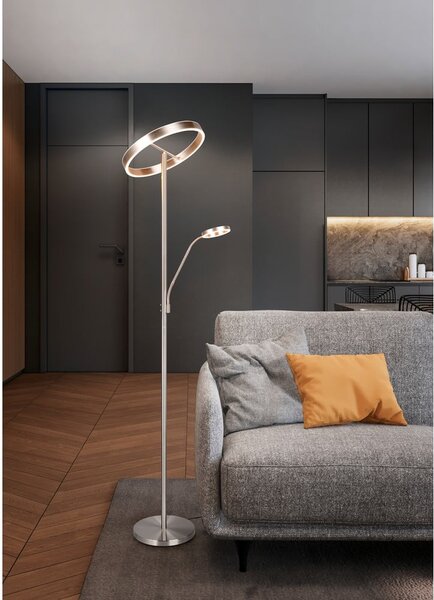 LED подова лампа в сребристо (височина 180 cm) Willis – Trio