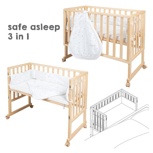 Детско креватче на колелца 90x45 cm естествено Star Magic – Roba