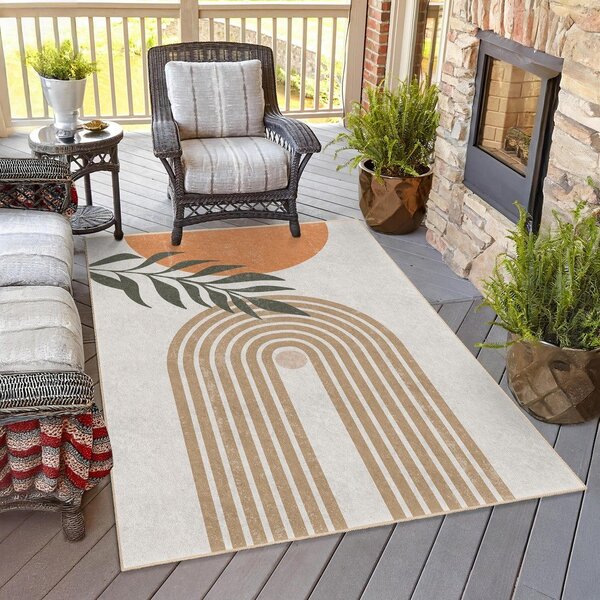 Кремава пътека подходяща за пране 80x200 cm Dot Arch – Mila Home