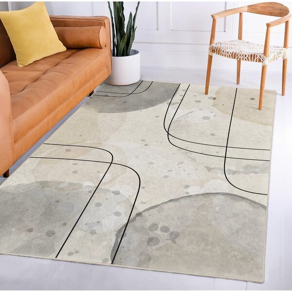 Сиво-кремава пътека подходяща за пране 80x200 cm Simple Lines – Mila Home
