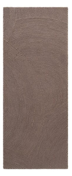 Кафяво-сива ръчно изработена вълнена пътека 80x200 cm Calmio – Hanse Home