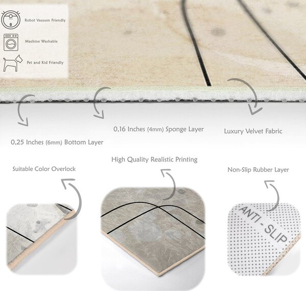 Сиво-кремава пътека подходяща за пране 80x200 cm Simple Lines – Mila Home