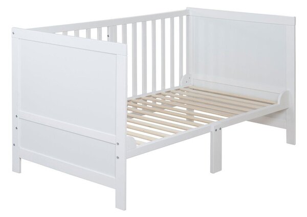 Бяло детско креватче 70x140 cm с регулируема височина Easy Sleep – Roba
