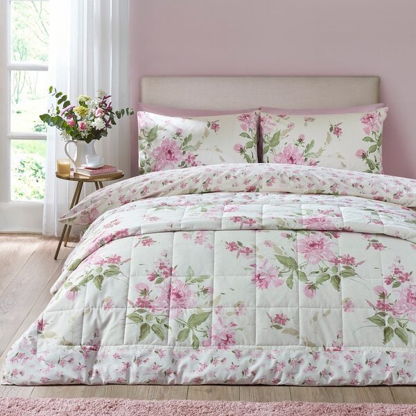 Капитонирано покривало за легло 220x230 cm Avebury Floral – Catherine Lansfield