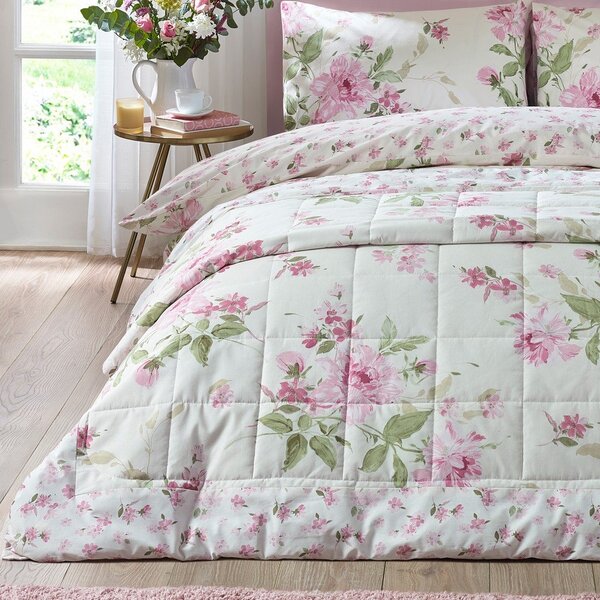 Капитонирано покривало за легло 220x230 cm Avebury Floral – Catherine Lansfield