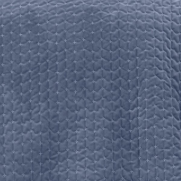 Синьо капитонирано покривало за легло 240x260 cm Attica Velvet – Bianca