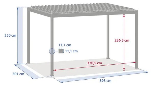 Електрическа пергола Hesperide Evora, Алуминий с дървесен ефект, 4x3 m