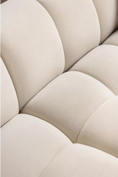 Кремав кадифен ъглов диван (десен ъгъл) Cube – Bonami Selection