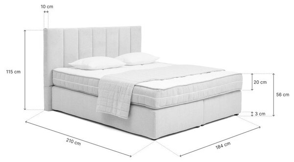 Бежово боксспринг легло 180x200 cm Olia Bold Line – Bonami Selection