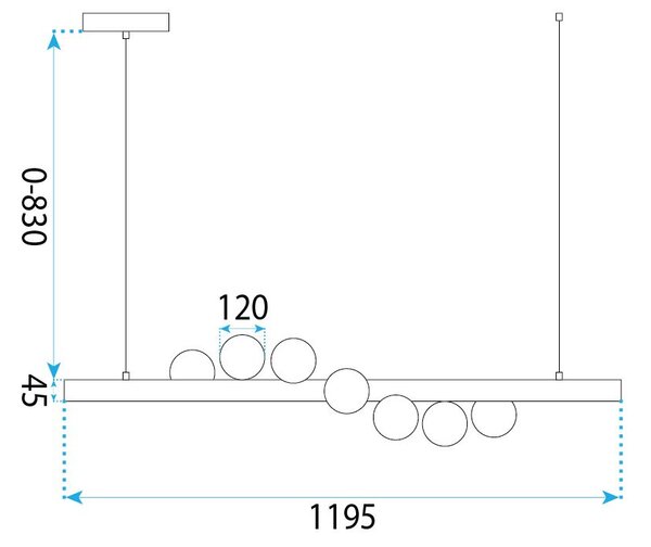 Висяща таванна лампа APP1907-7CP