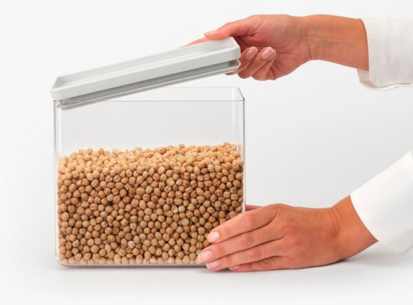 Кутия за съхранение Brabantia Tasty+ Stackable 1008876, 3.5 л, Силиконово уплътнение, Без BPA, Светлосив