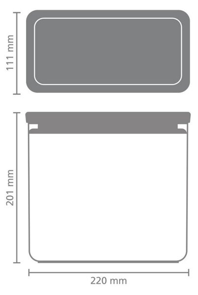 Кутия за съхранение Brabantia Tasty+ Stackable 1008875, 3.5 л, Силиконово уплътнение, Без BPA, Тъмносив