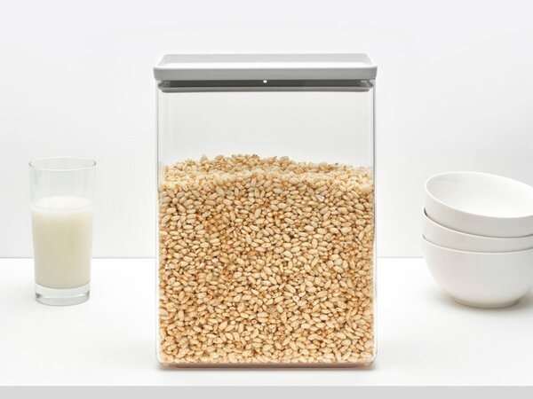 Кутия за съхранение Brabantia Tasty+ Stackable 1008878, 5.4 л, Силиконово уплътнение, Без BPA, Светлосив