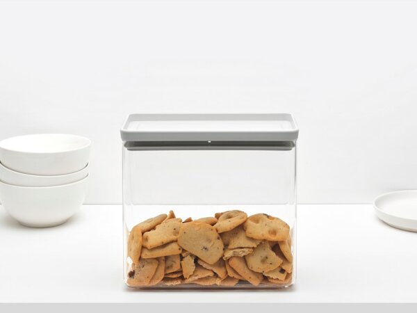 Кутия за съхранение Brabantia Tasty+ Stackable 1008876, 3.5 л, Силиконово уплътнение, Без BPA, Светлосив