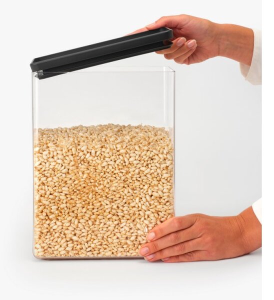 Кутия за съхранение Brabantia Tasty+ Stackable 1008877, 5.4 л, Силиконово уплътнение, Без BPA, Тъмносив