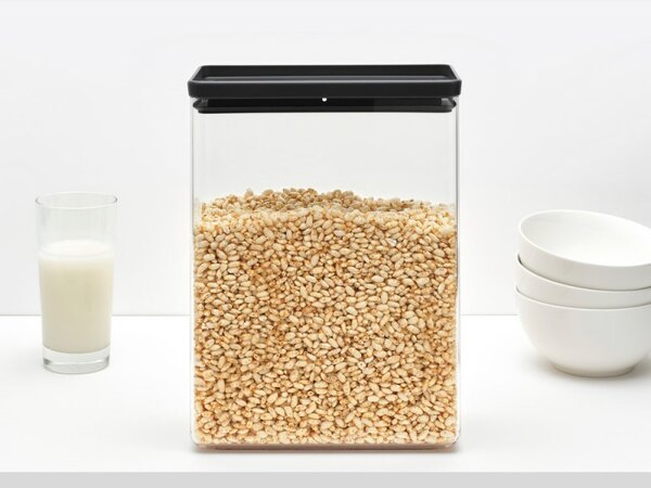 Кутия за съхранение Brabantia Tasty+ Stackable 1008877, 5.4 л, Силиконово уплътнение, Без BPA, Тъмносив