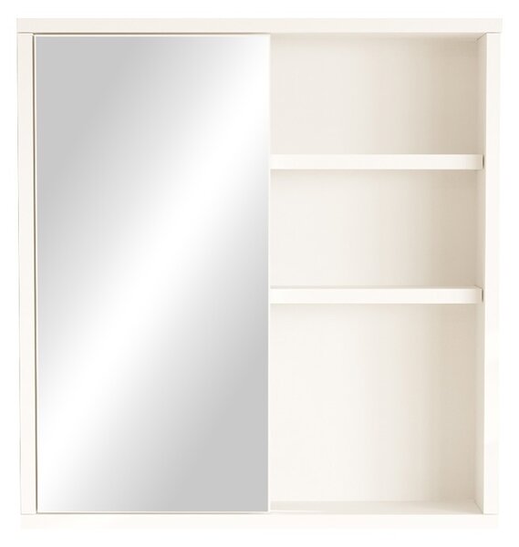 Шкаф за баня с огледало, Bagno, Pako World, бял, 60x14x63 см