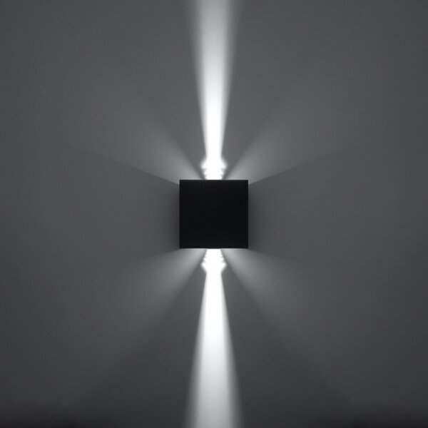 LED стенна лампа 3000K, Luca, черен, 10x10x10 см