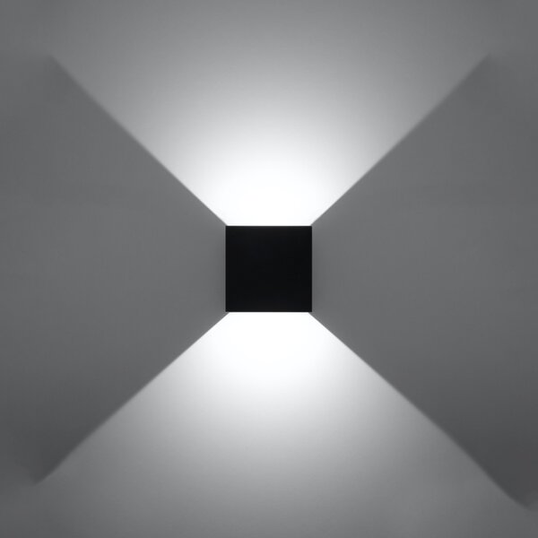 LED стенна лампа 3000K, Luca, черен, 10x10x10 см