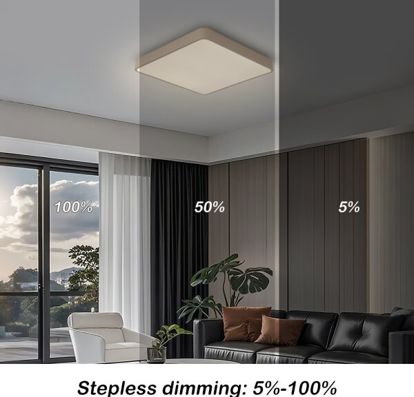 Brilagi-LED таванен плафон POOL с димер LED/36W/230V 3000-6000K 40x40 cm бежов+дистанционно