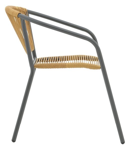 Фотьойл, Lindaria, Pako World, метал, тъмносив, 54x63x74 см