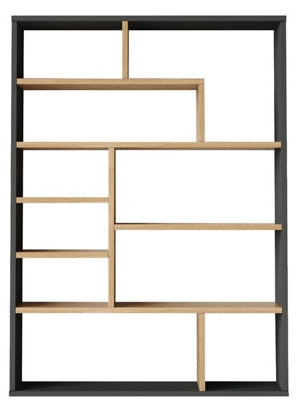 Библиотека, Decora, Pako World, естествен цвят-антрацит, 90x22x123 см