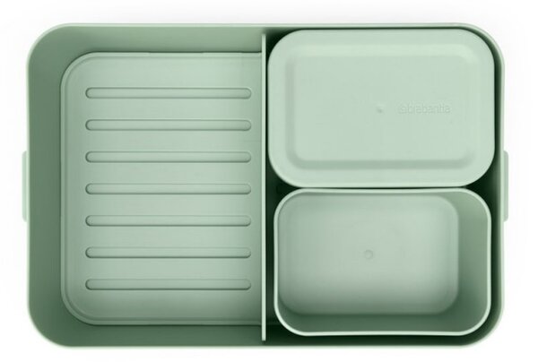 Кутия за храна Brabantia Make&Take 1006291, 2 л, С разделители, Плътно затваряне, Без BPA, Зелен