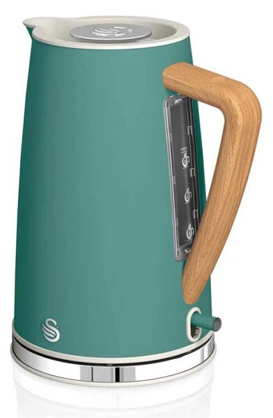 Електрическа кана Swan SK14610GREN, 3000W, 1.7L, Неръждаема стомана, Миещ се филтър, Зелен