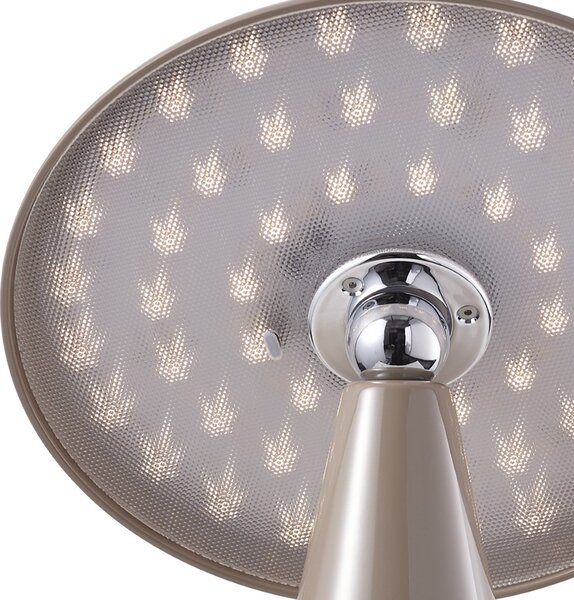 Beacon Lighting LED настолна лампа с акумулатор Kinoko, кафява, 27 см, CCT, Затъмняване, Кафяв / ръждив, Дневна/трапезария, Пластмаса, Модерен