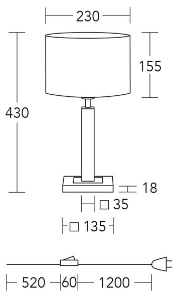 HerzBlut настолна лампа Titos, дърво, бяло, височина 43 cm, E27