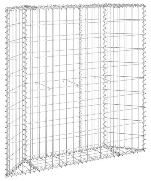 VidaXL Габион повдигната леха трапец поцинкована стомана 100x20x100 см