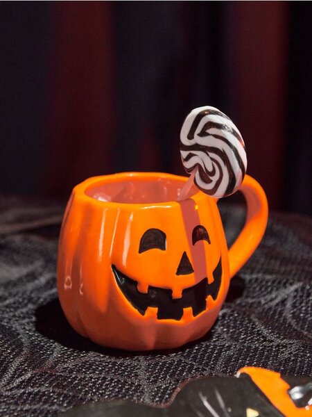 Sinsay - Голяма чаша за топли напитки Halloween - opaнжeв