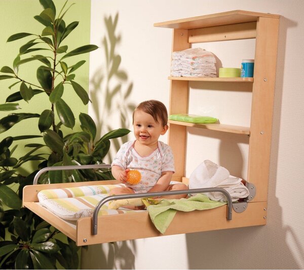 Висяща маса за преповиване от декор от бук в естествен цвят Dschungelbaby – Roba