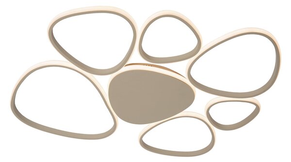 Lucide LED плафон Samling, дължина 90 cm, цвят таупе, метал, Затъмняване, Бежов, Дневна/трапезария, Метал, Модерен