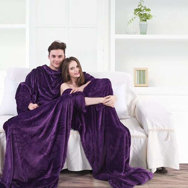 Тъмнолилаво одеяло от микрофибър , 180 x 150 cm Lazy - DecoKing
