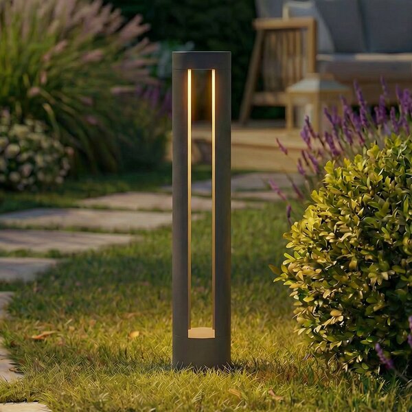 Lindby LED осветление за пътеки Soriq, антрацит, височина 75 cm, IP54, Черен, Алуминий, Модерен